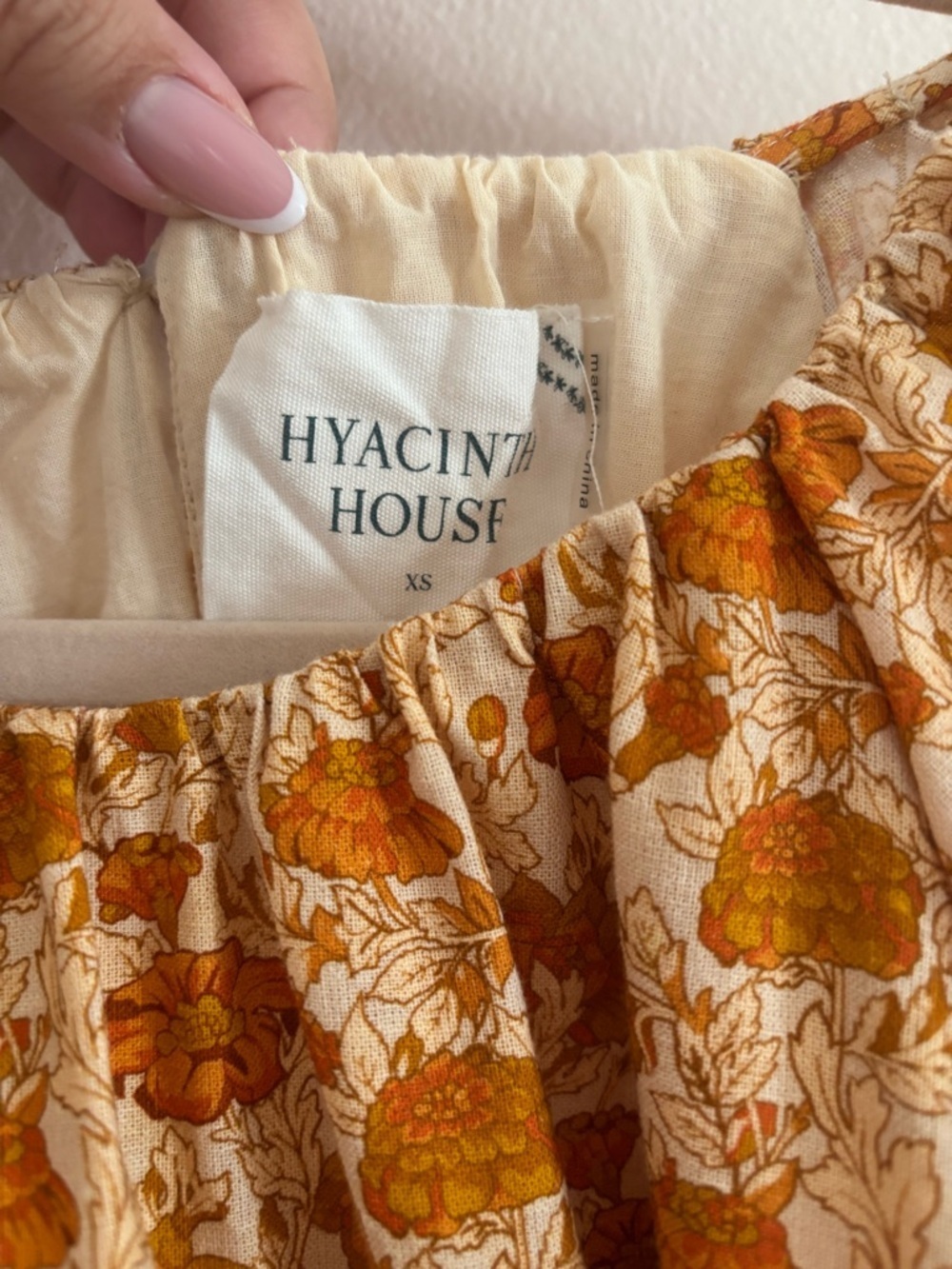Tuckernuck Hyacinth House Orange Floral Mini Dress XS Pumpkin Patch Dress - Picture 3 of 5